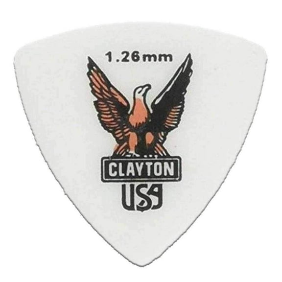 Clayton RT126-12 Acetal Polymer Rounded Triangle Guitar Picks- 1.26 mm - 12 Pieces