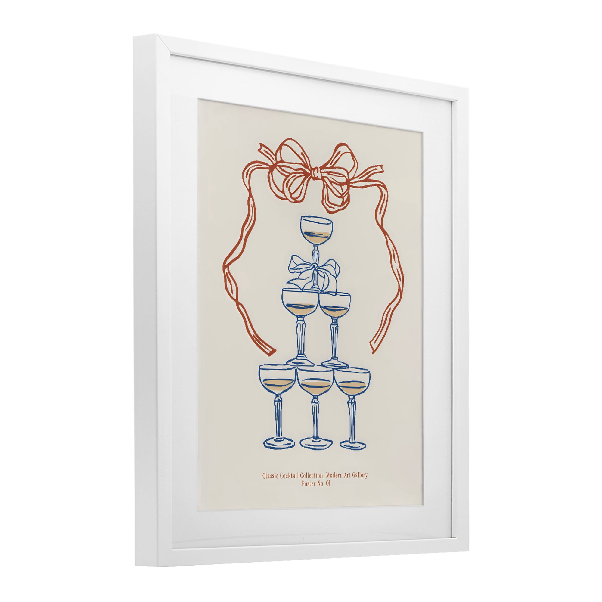 Stupell Industries Classic Cocktail Tower White Framed Print Under Glass, design by The Prints Vibe