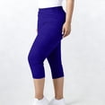 thumbnail image 6 of MLQIDK Blue Plus Size Yoga Capri Pants for Women Plus Size Yoga Capri Pants Knee Length Elastic Waist Pedal Pushers Dressy Casual Pedal Pushers with Pockets Blue L, 6 of 6