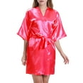 thumbnail image 1 of HBFAGFB Robe de Nuit pour Femme Cardigan à Manches Courtes Peignoir Confortable et Léger Rose Vif Taille 2TG, 1 of 6