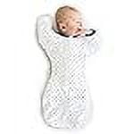 SwaddleDesigns Transitional Swaddle Sack with Arms Up Half-Length Sleeves and Mitten Cuffs, Tiny Triangles, Blue, Medium, 3-6mo, 14-21 lbs (Better Sleep for Baby Boys, Easy Swaddle Transition)