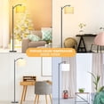 thumbnail image 5 of Pazzo Metal Arc Floor Lamp with Stepless Dimmable Bulb, for Living Room, Bedroom, Black, 5 of 8