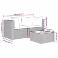 thumbnail image 4 of vidaXL 3 Piece Garden Lounge Set with Cushions Black Poly Rattan, 4 of 5