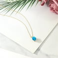 thumbnail image 4 of Gem Stone King 14K Yellow Gold Blue Simulated Opal Solitaire Pendant Necklace for Women | 0.85 Cttw | Gemstone October Birthstone | Oval Cabochon 10X8MM | with 18 inch Silver Chain, 4 of 4