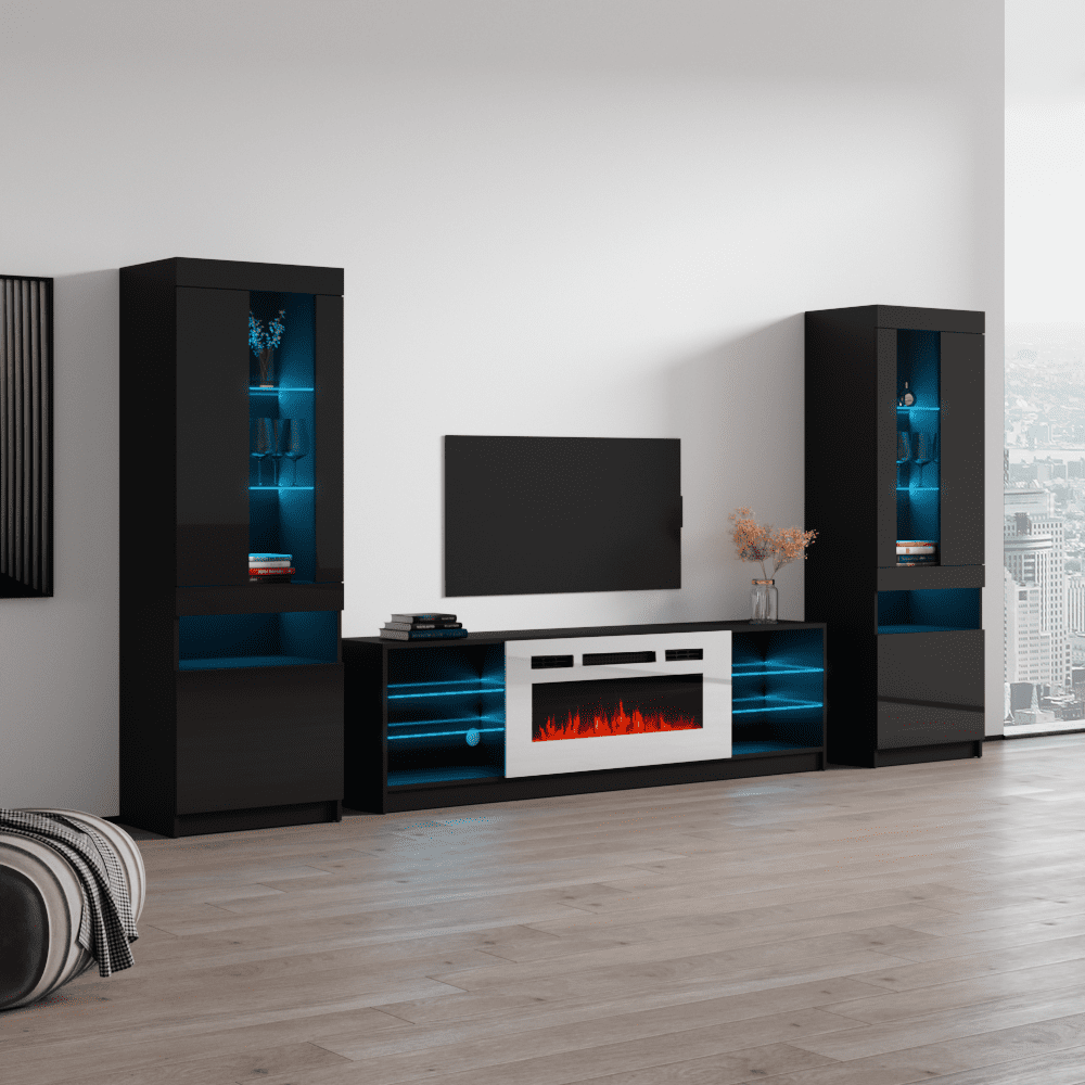 Buy Boston WH01 Electric Fireplace Modern Wall Unit Entertainment