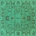 thumbnail image 1 of Ahgly Company Indoor Square Oriental Turquoise Blue Traditional Area Rugs, 4' Square, 1 of 4