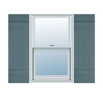 Ekena Millwork 14"W x 24"H Lifetime Vinyl, TailorMade Four Board Joined (2 Batten), Board-n-Batten Shutters, w/Shutter-Loks (Per Pair), Wedgewood Blue