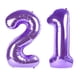 thumbnail image 1 of Globo digital Kelfuoya número 21 de 40 cm, color morado, para fiesta, 1 of 6