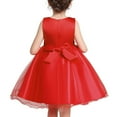 thumbnail image 4 of AJTQTH Girls Party Dress Stylish Sequined Sparkly Sleeveless Tunic Gowns High-Waisted Floral Accessories Solid Color Mesh Puffy Dress Red 8 Years, 4 of 4