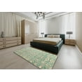 thumbnail image 4 of Ahgly Company Indoor Round Abstract Green Abstract Area Rugs, 3' Round, 4 of 6