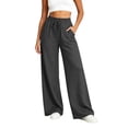 thumbnail image 2 of Fmbrln Womens Wide Leg Pants Stretchy False Jeans Elastic Waist Drawstring Casual Loose Denim-like Pants with Pockets, 2 of 8