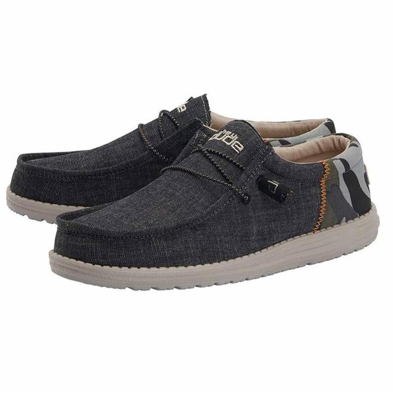 Hey Dude Shoes Men's Wally Natural Faux Fur Lined Grey