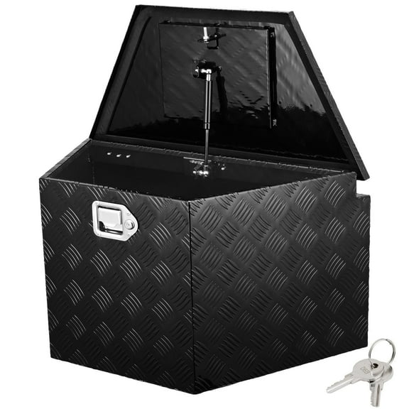 Trailer Tongue Box, Aluminum Alloy Diamond Plate Tongue Box Tool Chest, Heavy Duty Trailer Box Storage with Lock and Keys, Utility Trailer Tongue Box for Pickup Truck, RV, Trailer, 39"x16.5"x12"