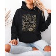 thumbnail image 5 of Touch Down Season Football Hoodie for Women & Teen Girls Cute Game Day Collage Sweatshirt Black Hoodie Large, 5 of 8