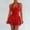 A812 Red, variant on Women's Chic Mini Tiered Dress Halter Neck Square Collar Sleeveless Ruffle Hem Fit and Flare Short Party Dress Corset Style Waist Cocktail Club Night Out Wear