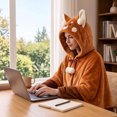 thumbnail image 3 of Halloween Wearable Blanket Cute Flannel Hoodie Shawl | Cartoon Animal Cozy Sofa Nap Wrap for Women 150x130cm Soft Oversized Loungewear Blanket with Hood Snap Button Closure(lxf), 3 of 6