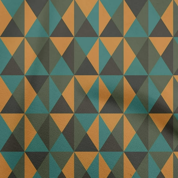 oneOone Georgette Viscose Orange Fabric Geometric Quilting Supplies Print Sewing Fabric By The Yard 42 Inch Wide
