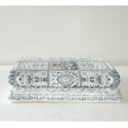 thumbnail image 5 of Persian Sherpa Blanket Oriental Blanket for Teens Adults Room, Vintage Medallion Throw Blanket for Chair Throw Size Bohemian Mandala Fleece Blanket, Grid Checkered Plush Blanket Blue Cozy, 5 of 6