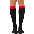 thumbnail image 4 of ToBeInStyle Women's Opaque Knee High Socks w/ Contrasting Band - Black/Red, 4 of 7