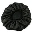 thumbnail image 1 of Gorro de dormir extragrande de seda y satén con doble elástico, para organizar el cabello (negro), 1 of 7