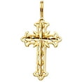 thumbnail image 3 of 14k Yellow Gold Cross Religious Pendant Charm 1.2mm Singapore Necklace Chain (20"), 3 of 4