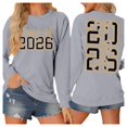 thumbnail image 1 of Chandails pour Femmes Chandail de Base d'Automne à Enfiler avec Imprimé de Lettres Col Rond Haut Superposable Coupe Confortable Chandail Femme Gris m, 1 of 5
