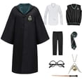 thumbnail image 3 of Slytherin Ravenclaw bata Hufflepuff Unisex, disfraz de Halloween para estudiantes, capa de mago mágico, Cosplay de fiesta, 3 of 4