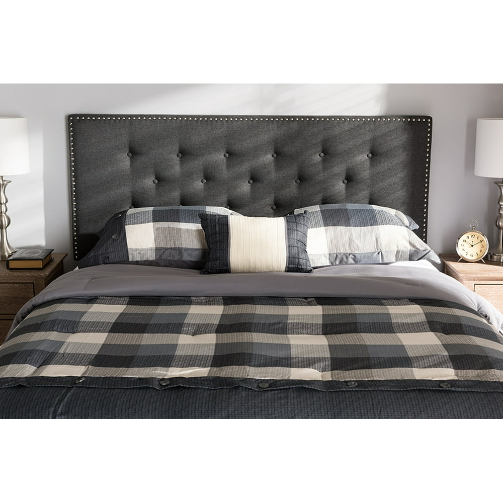 Baxton Studio Windsor Modern and Contemporary Dark Grey Fabric King