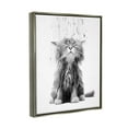 thumbnail image 4 of Stupell Industries Kitten Bathroom Splash Animals & Insects Painting Gray Floater Framed Canvas Art Print Wall Art, 17 x 21, 4 of 10