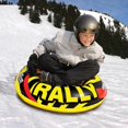 thumbnail image 2 of Airhead Snow Tube 30-1002 Rally; Round Shape; Holds 1 Rider Or 170 Pound Maximum Capacity; 36 Inch Diameter When Deflated; Red/Black/Yellow; PVC; With Molded PVC Handles, 2 of 2
