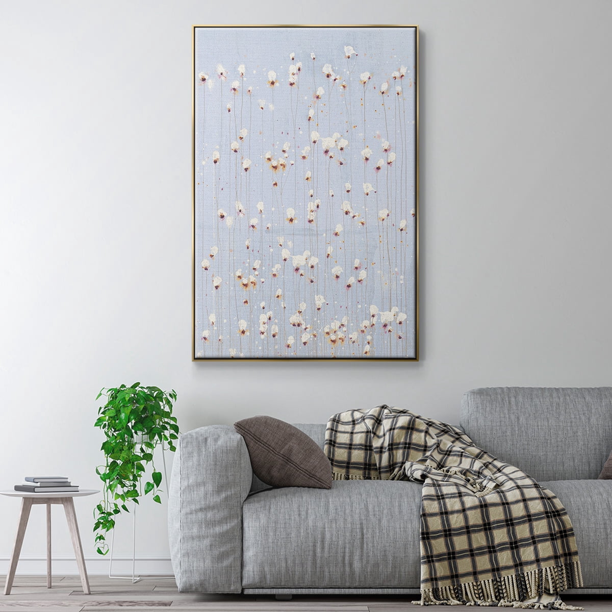 String Theory V1 Framed Premium Gallery Wrapped Canvas - Ready to Hang - 25 x 37 - Gold Floating Frame