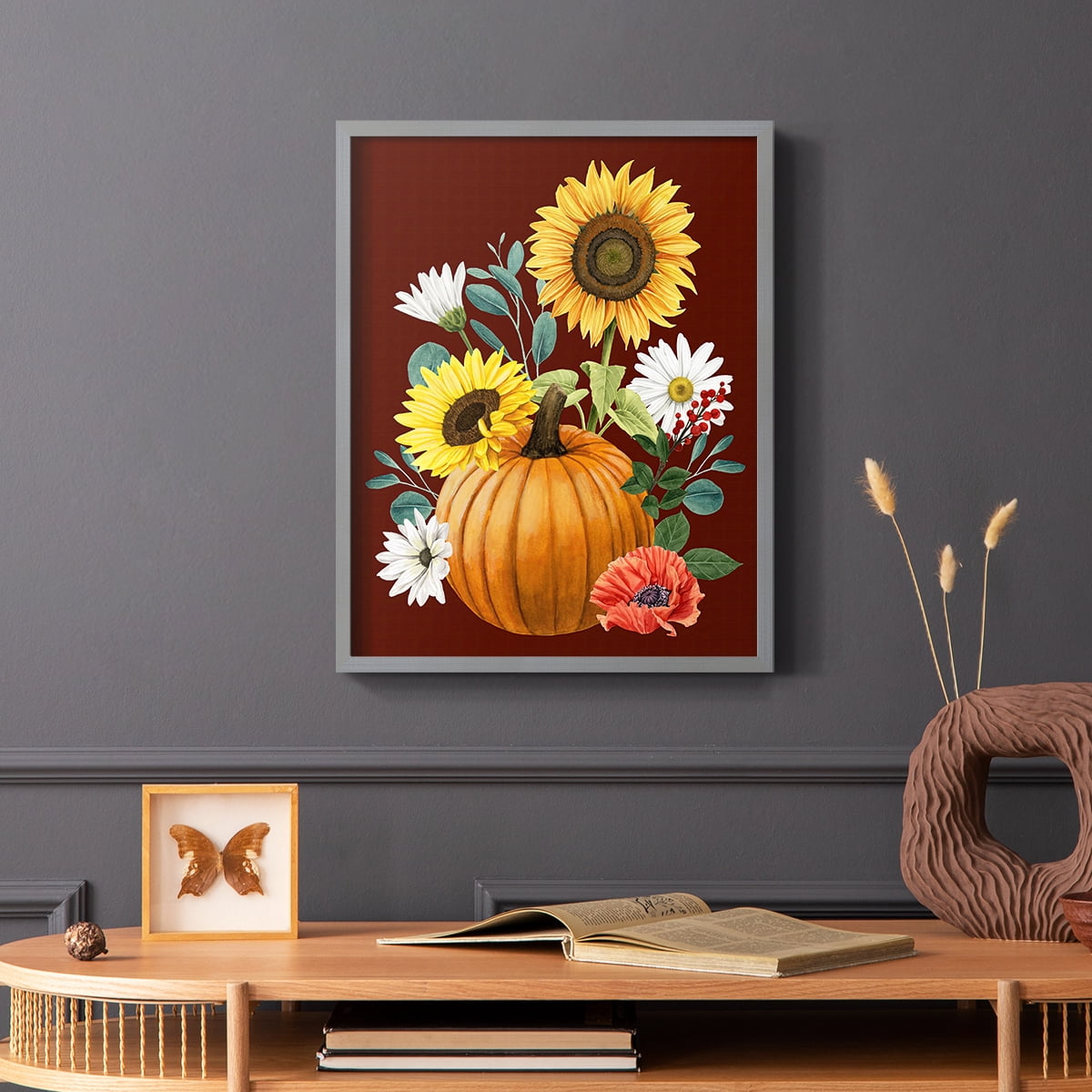 Beautiful Fall I Framed Print in Gray Solid Wood Framed Print No Nail Hanging