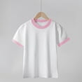 thumbnail image 4 of Kaemgyyd Infant Baby Boys Outfit T-Shirt Unisex Toddler Girls Short Sleeve Crew Neck Tee Casual Basic Color Block Tops 2-13 Years, 4 of 7