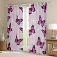 thumbnail image 2 of Manfei Romantic Butterfly Black Out Curtains, Retro Flower Floral Curtains Pack of 2 (42x63 Each), Teen Kid Child Adult Bedroom Curtains, Window Curtains Bedroom Decor, 2 of 6