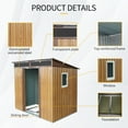 thumbnail image 3 of Alvantor Outdoor Storage Shed 6 x 5 Ft Metal Garden Shed with Window and Transparent plate for Backyard, Garden Coffee, 3 of 7