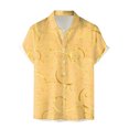 thumbnail image 3 of Camisas s Para Hombre Manga Corta Hombres Casual Manga corta Primavera Verano Turndown Neck 3D Impreso Camisas Moda Top Blusa Camisas (Yellow, S), 3 of 4