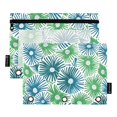 thumbnail image 2 of 2 Pack Pencil Pouch for 3 Ring Binder Smooth Zipper Folders with Pockets Clear Window Pencil Case Creative Hand-drawn Flowers, 2 of 6