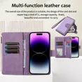 thumbnail image 2 of Fashionable luxury phone case with cross shaped wristband flip zipper, credit card slot with holder, phone leather case suitable for Xiaomi 12T PRO, 2 of 5