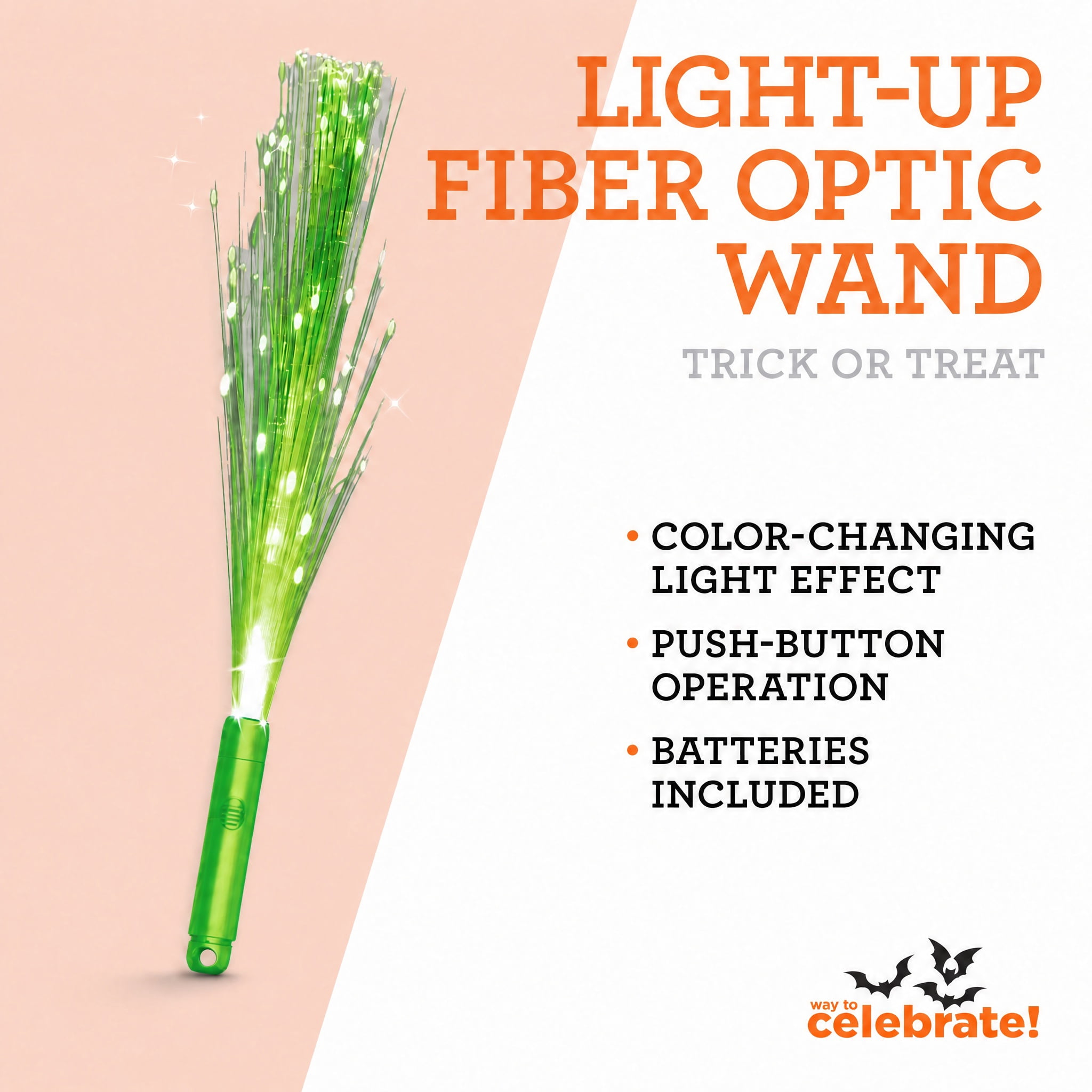 Light-Up Fiber Optic Wand, Green, Halloween by Way To Celebrate