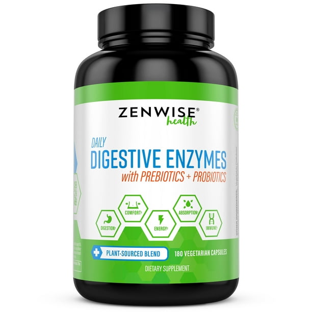 Zenwise Health Digestive Enzymes With Prebiotics Probiotics 180 Ct Walmart Com