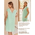 thumbnail image 4 of Ekouaer Labor/Delivery/Hospital Gown Nursing Dress Maternity Nightgown Sleepwear for Breastfeeding with Button Ice, 4 of 6