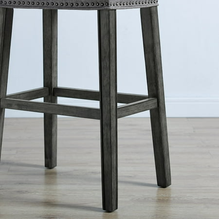 Roundhill Furniture CoCo Bar Stool, Gray, Set of 2