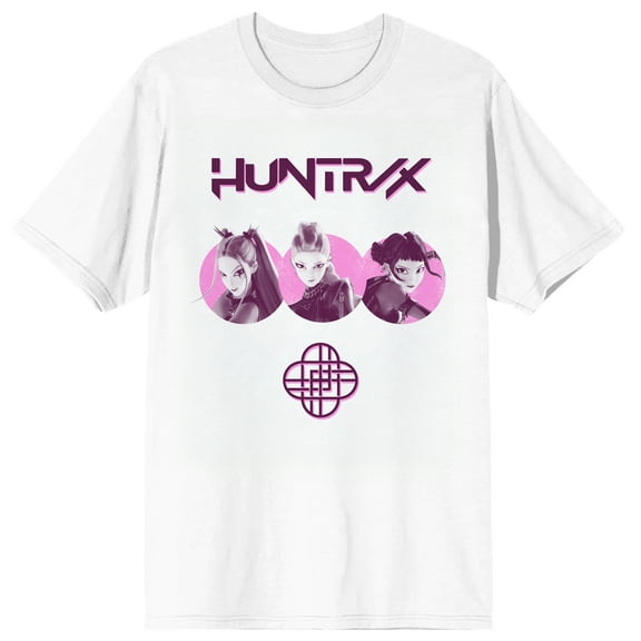 KPop Demon Hunters Huntrix Trio Close Up on White Short Sleeve Adult T Shirt - 4XLB