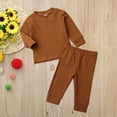 thumbnail image 6 of MHZLDYZ 8 Year Old Girl Clothes Sets Boy Ribbed Clothes Girl Tracksuits Shirts+Pants Baby Solid Kids Toddler Girls Outfits&Set Girls Short Sets Size 7-8 Girls Size 8 Summer Outfits (Brown,70), 6 of 6
