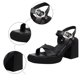 thumbnail image 5 of Bmisegm Women's Spring and Summer Fashion Leather Face Open Toe Wedge Sandals Casual Comfortable Love Clasp Sandals Sandals Women Summer Black 7.5, 5 of 8