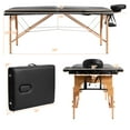 thumbnail image 2 of Patiojoy Portable Massage Table Adjustable Spa Bed Wooden Legs with Face Cradle & Carry Case Black, 2 of 7