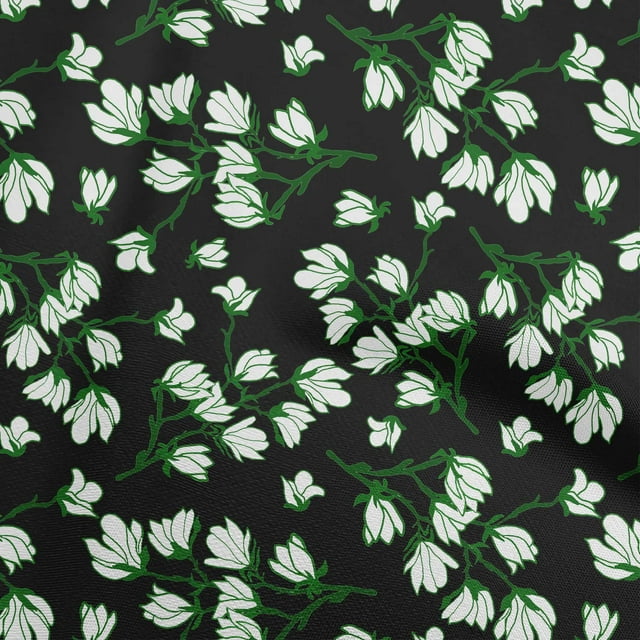 oneOone Rayon Green Fabric Floral Craft Projects Decor Fabric Printed By The Yard 56 Inch Wide