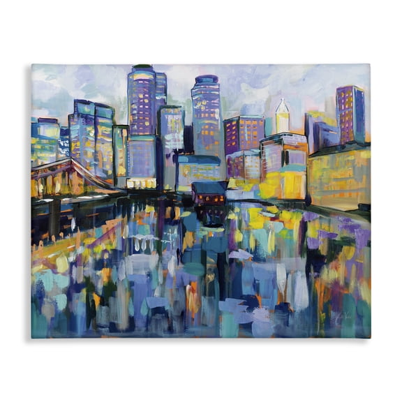 Stupell Industries Modern Boston Harbor Cityscape Canvas Art, 20 x 16, by Jeanette Vertentes