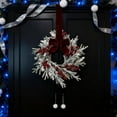 thumbnail image 6 of Christmas Kitchen Cabinet Wreaths, Ongmies 11.7" Artificial Garland with Ribbon Bows, Candle Ring Holder for Table, Window, Chair & Wall Decor, Christmas Decorations Indoor, 6 of 9