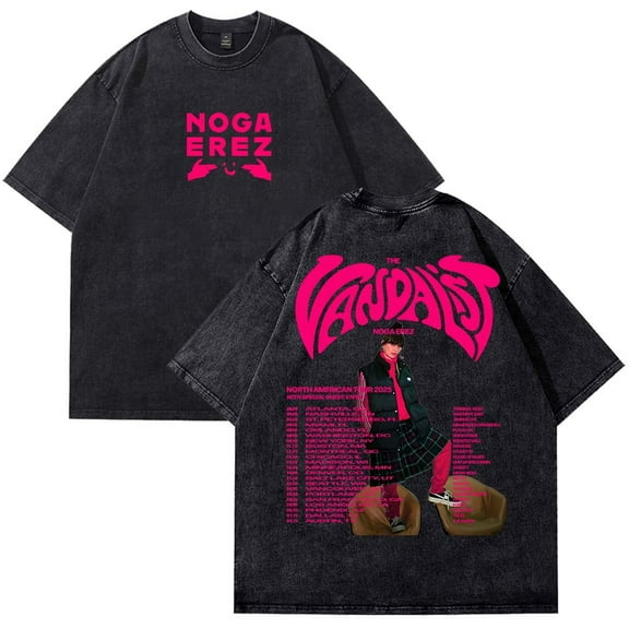 Noga Erez The Vandalist Tour 2025 Merch T-Shirt Cotton Wash Tee Women Men Short Sleeve Casual Crewneck Tee
